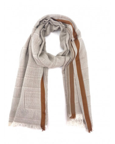 Foulard chèche en 100% coton indien coloris beige - Chapo & Co