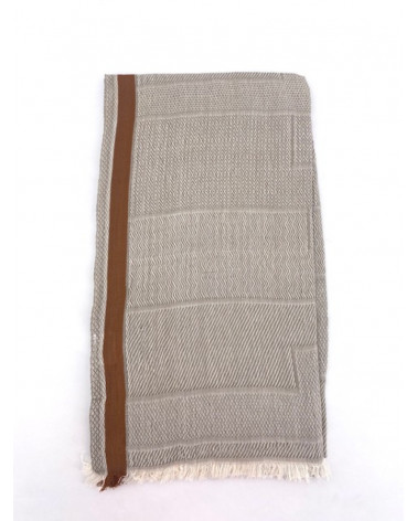 Foulard chèche en 100% coton indien coloris beige - Chapo & Co