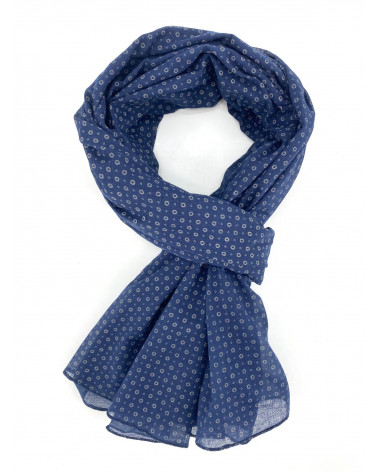 Foulard chèche en 100% coton homme à motif coloris marine - Chapo & Co