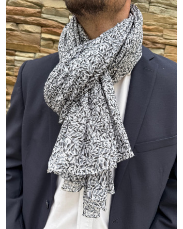 Foulard chic en coton indien pour homme coloris gris - Chapo & Co