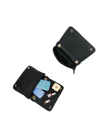 Sac bandoulière femme Gallantry noir style veste rock chic