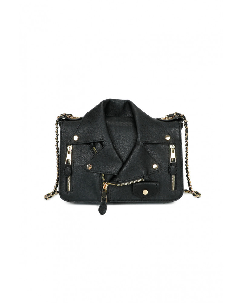 Sac bandoulière femme Gallantry noir style veste rock chic