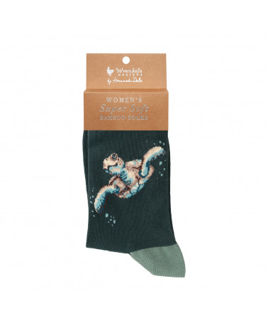Chaussettes Wrendale Design 100% fibres de Bambou motif tortue