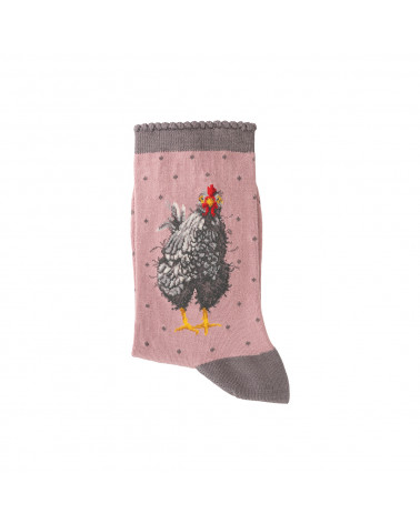 Chaussettes Wrendale Design 100% fibres de Bambou motif poule