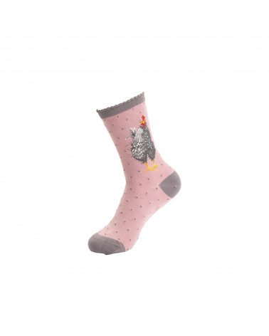 Chaussettes Wrendale Design 100% fibres de Bambou motif poule