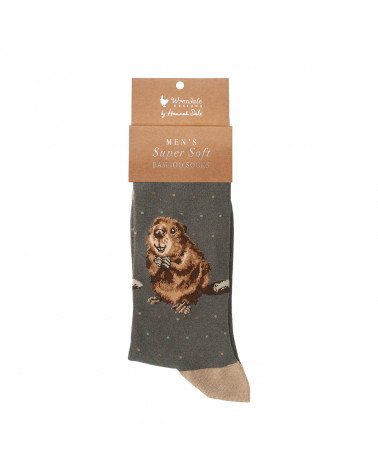 Chaussettes Hommes Wrendale en fibres de Bambou motif castor