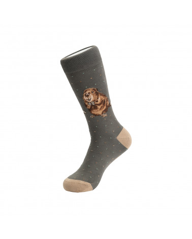 Chaussettes Hommes Wrendale en fibres de Bambou motif castor