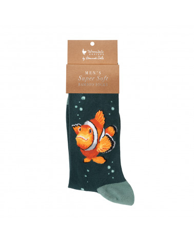 Chaussettes Hommes Wrendale en fibres de Bambou motif Poisson clown
