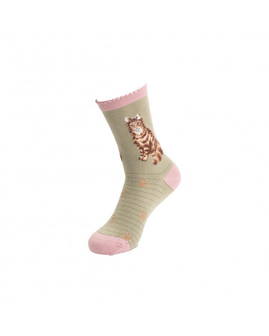 Chaussettes Wrendale Design 100% fibres de Bambou motif Chat félin