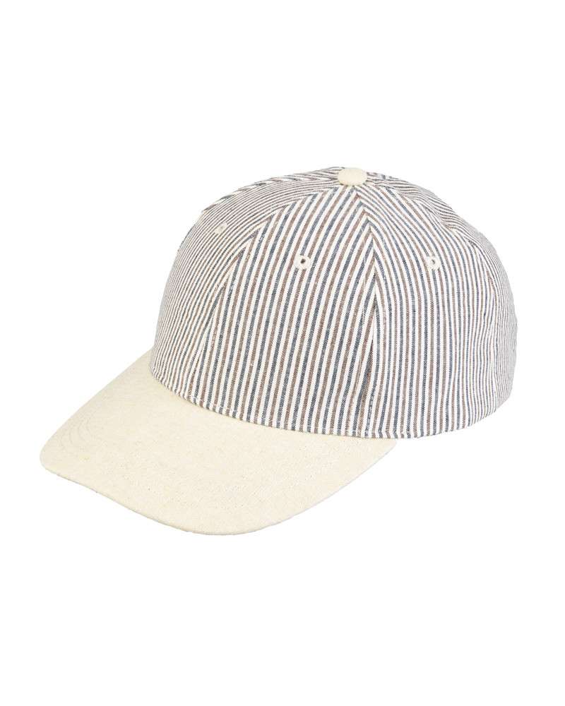 Casquette de baseball en coton coloris beige à rayures - Chapo & Co