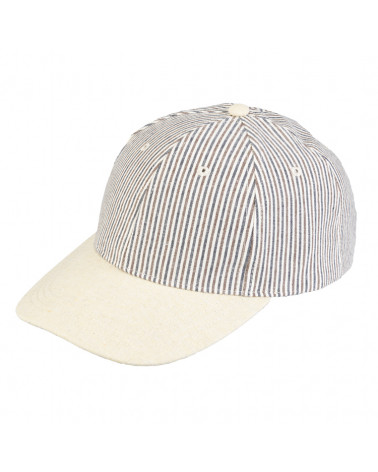 Casquette de baseball en coton coloris beige à rayures - Chapo & Co