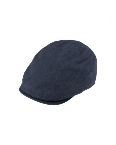 Casquette plate en lin spf50+ pour l'été coloris marine - Chapo & Co