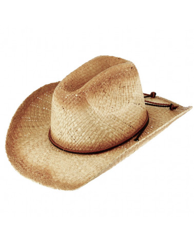 Chapeau de paille  style western cow-boy avec jugulaire - Chapo & Co