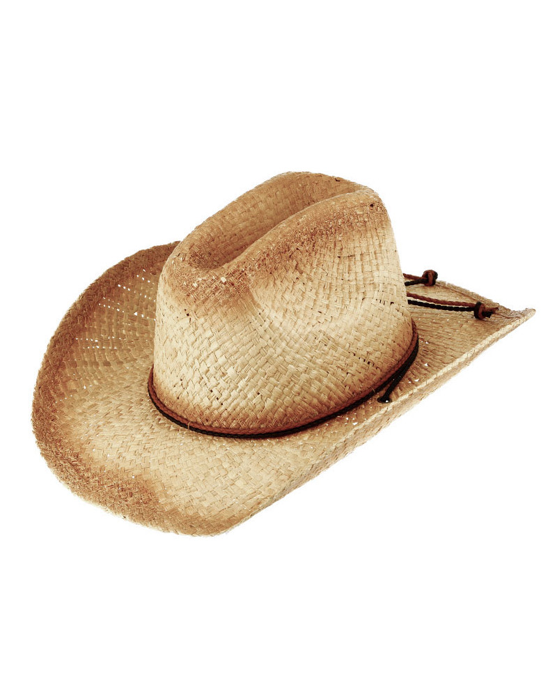 Chapeau de paille  style western cow-boy avec jugulaire - Chapo & Co