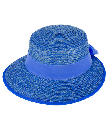 Chapeau forme casquette en paille pour femme coloris Bleu roi - Chapo & Co