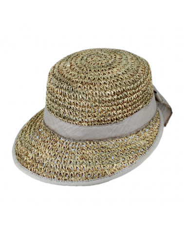 Chapeau forme casquette en paille raphia pour femme coloris naturel - Chapo & Co