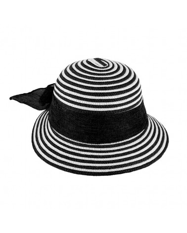 Petite capeline de cérémonie ou d'été en paille papier coloris Noir