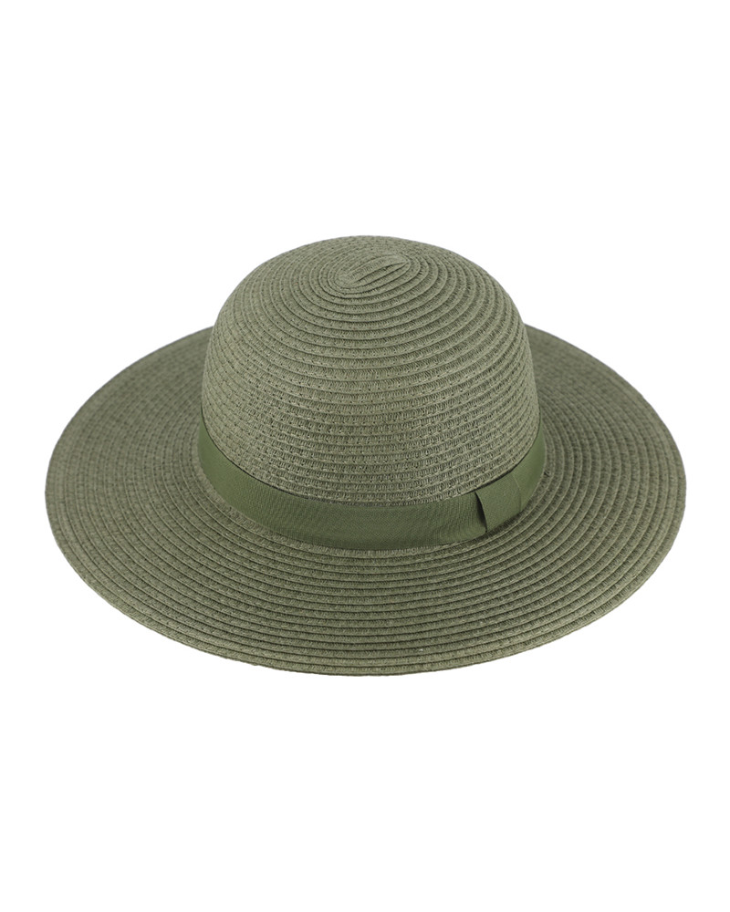 Capeline en paille papier sobre et chic coloris Kaki - Chapo & Co