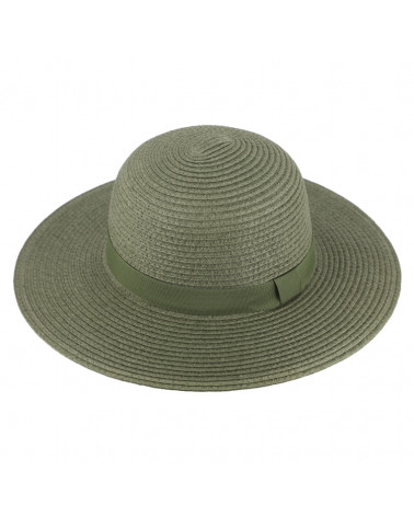 Capeline en paille papier sobre et chic coloris Kaki - Chapo & Co