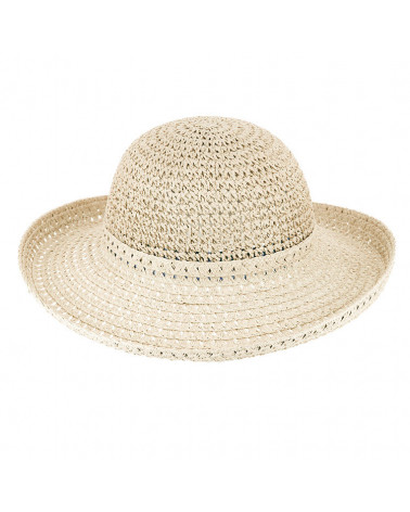Chapeau bord breton en paille coloris beige - Chapo & Co