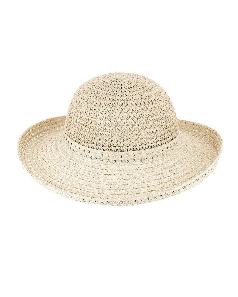 Chapeau bord breton en paille coloris beige - Chapo & Co