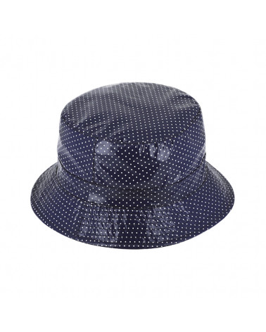 Chapeau de pluie forme bob coloris marine avec imprimé pois - Chapo & Co