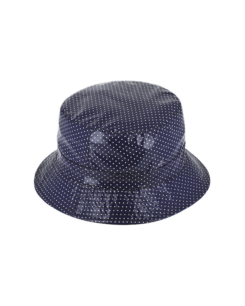 Chapeau de pluie forme bob coloris marine avec imprimé pois - Chapo & Co