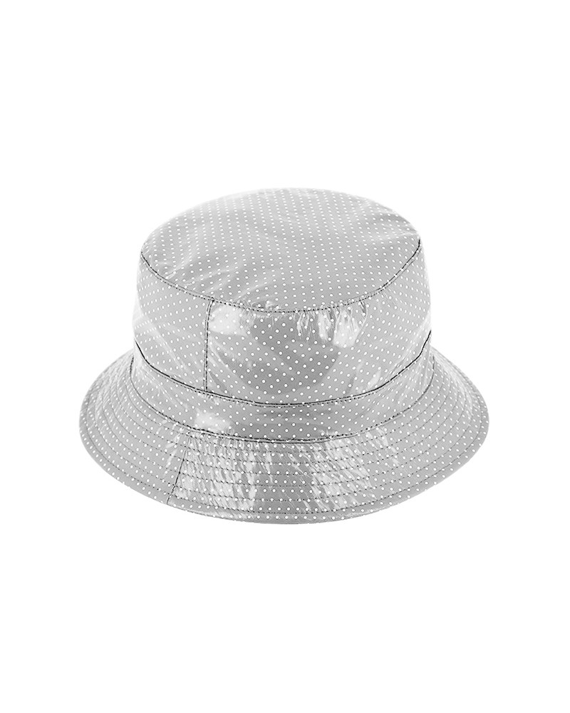 Chapeau de pluie forme bob coloris rose avec imprimé pois - Chapo & Co
