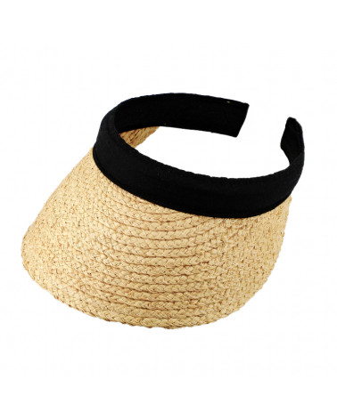 Visière en Paille adaptable avec bande noire - Chapo & Co