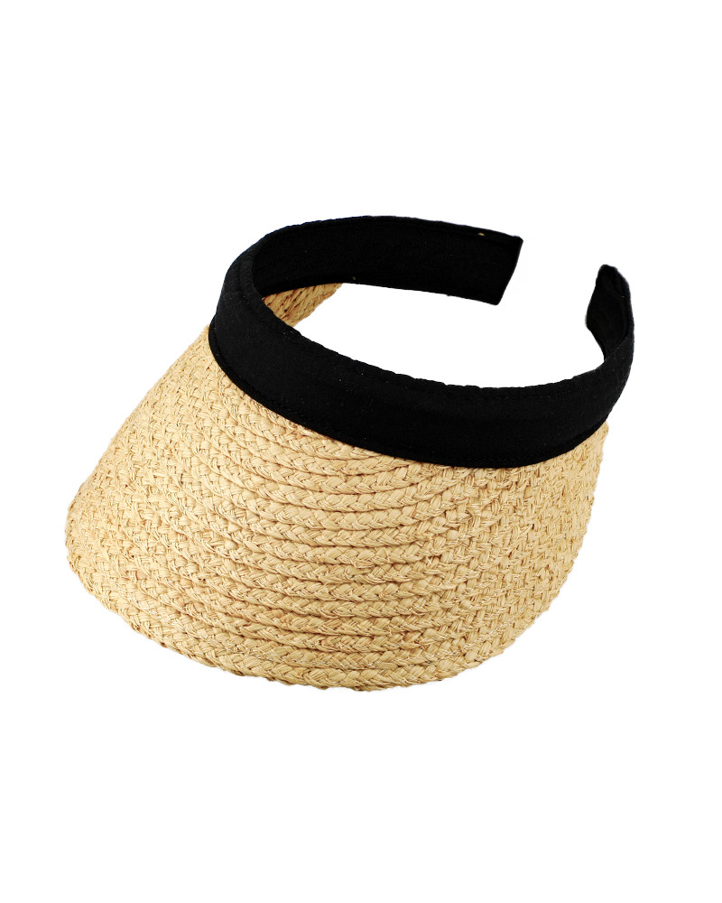Visière en Paille adaptable avec bande noire - Chapo & Co