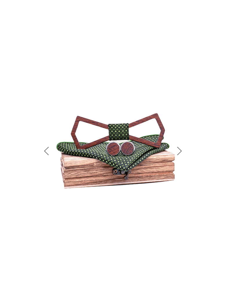 Coffret noeud papillon en bois modèle Érable coloris vert