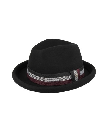 Chapeau en feutre forme Porkpie coloris noir - Flechet