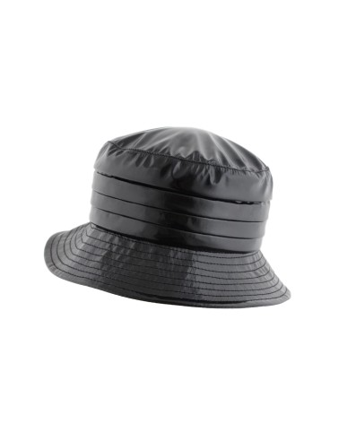 Chapeau forme bob pour la pluie effet vinyl coloris noir - Flechet