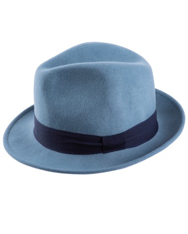 Chapeau en feutre forme trilby greenwich coloris bleu - MTM