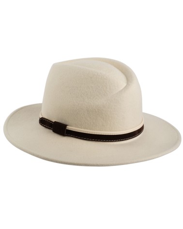 Chapeau en feutre de laine original coloris blanc cassé - Chapo & Co