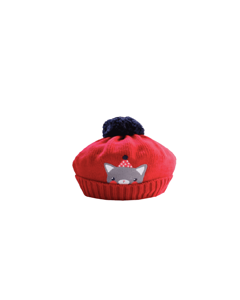 Béret basque avec pompon pour bébé coloris rouge et marine - Chapo & Co