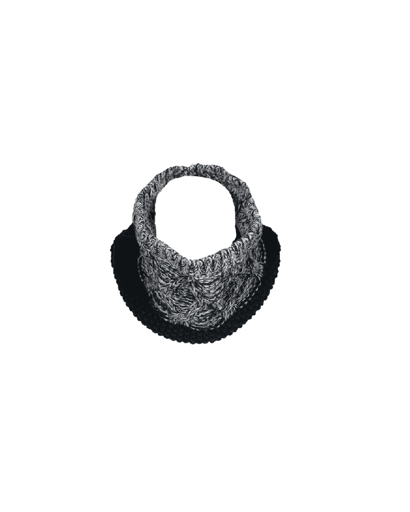 Snood tour de cou tricot pour homme coloris gris et noir- Chapo & Co