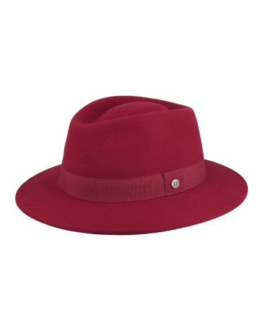 Chapeau forme Fedora en feutre coloris rouge Fléchet - Chapo & Co