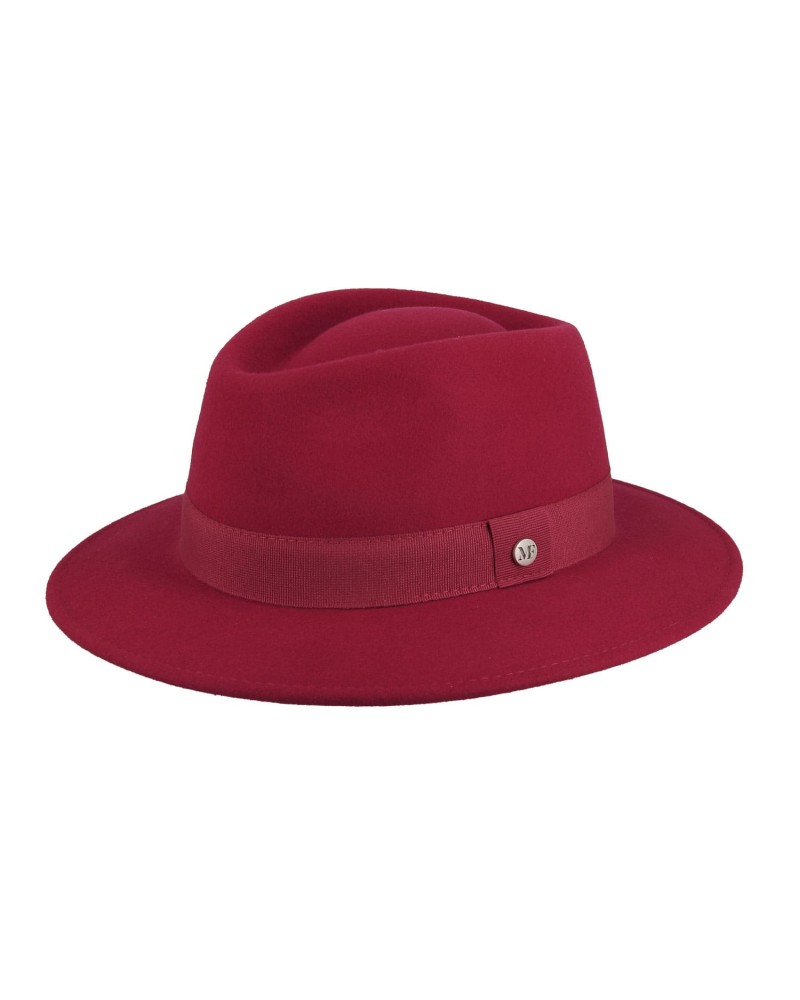 Chapeau forme Fedora en feutre coloris rouge Fléchet - Chapo & Co