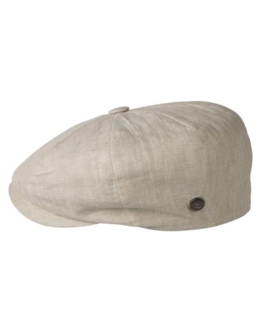 Casquette Irlandaise 8 côtes en lin façon Peaky Blinders coloris beige