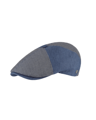 Casquette plate Hatteras en patchwork bleu Fléchet - Chapo & Co Montargis