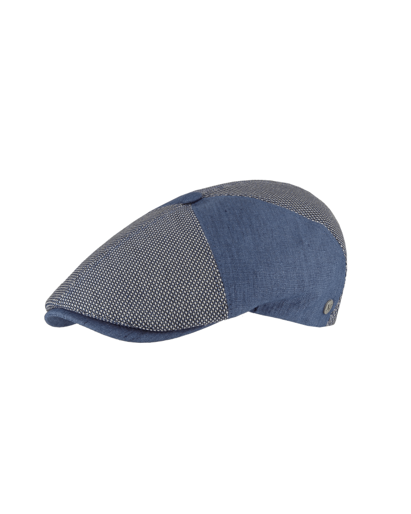 Casquette plate Hatteras en patchwork bleu Fléchet - Chapo & Co Montargis