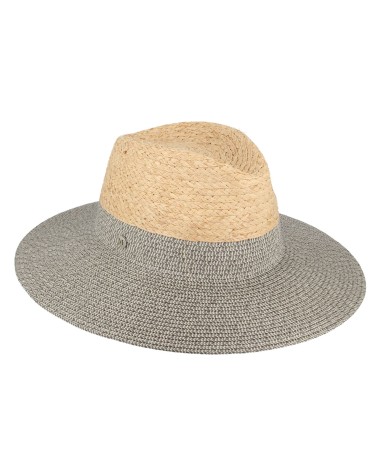 Chapeau forme Traveller en paille bicolore gris Fléchet - Chapo & Co