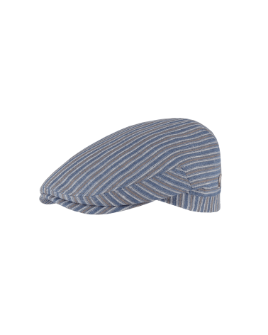 Casquette plate Made in France en lin et Chanvre UPF40+ coloris taupe et bleu