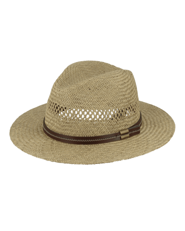 Chapeau forme Traveller pour homme en 100% paille ajouré Mby Fléchet - Chapo & Co