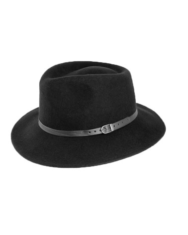 Chapeau forme traveller en feutre coloris noir - Chapo & Co
