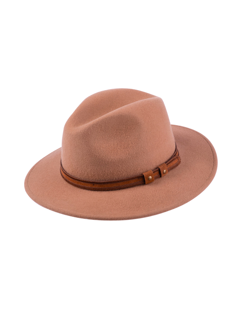 Chapeau forme traveller en feutre coloris camel - Chapo & Co