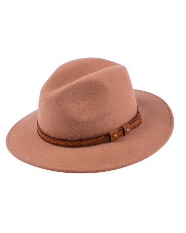 Chapeau forme traveller en feutre coloris camel - Chapo & Co