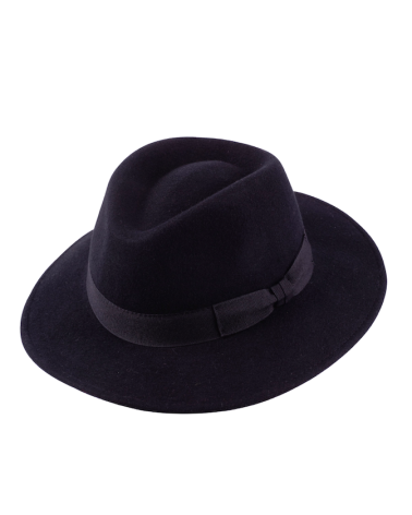 Chapeau unisexe forme traveller en feutre coloris noir - Chapo & Co