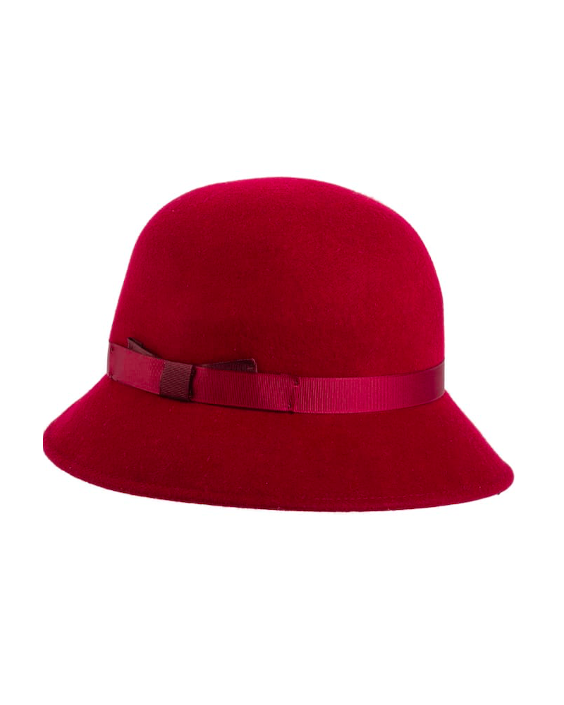 Chapeau forme cloche en feutre de laine coloris Cabernet - Chapo & Co